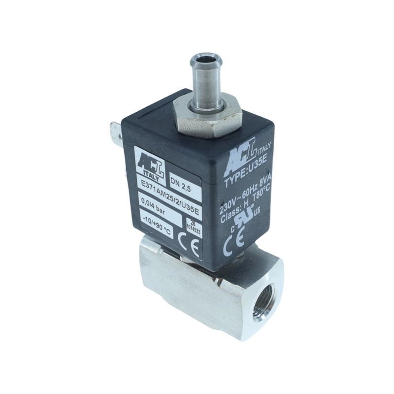 Elettrovalvola in ottone 3 vie acqua con bobina 230 V