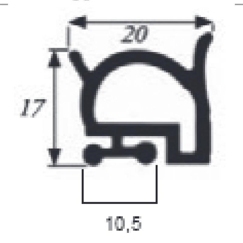 Ricambio compatibile frigoriferi costan - guarnizione mod. 20016038 per celle colore bianco 20 x 17 mm - rif. 86895