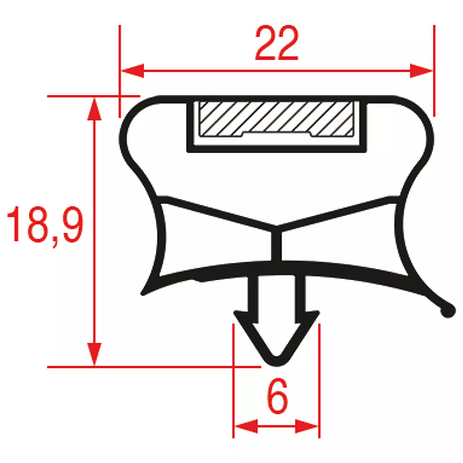 Guarnizione Ad Incastro 1567x661 Mm Coldline Guarnizione Ad Incastro 1567x661 Mm Coldline