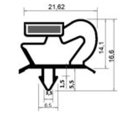 Guarnizione magnetica ad incastro per armadi colore grigio - DIM. EST mm 1600 x 685