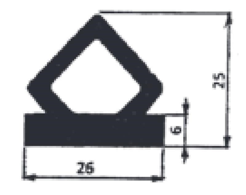 Ricambio compatibile frigoriferi foris index - guarnizione perimetrale porta (triangolare) - rif. 86104
