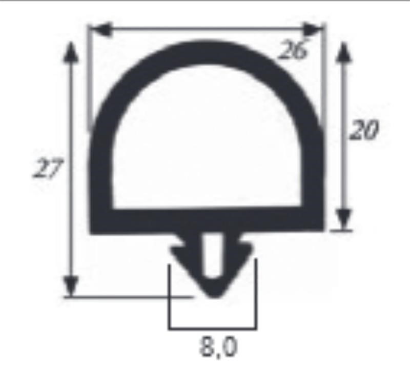 Ricambio compatibile frigoriferi frigor box - guarnizione porta girevole bt parte frontale colore nero 26 x 27 mm - rif. 86857 Ricambio compatibile frigoriferi frigor box - guarnizione porta girevole bt parte frontale colore nero 26 x 27 mm - rif. 86857
