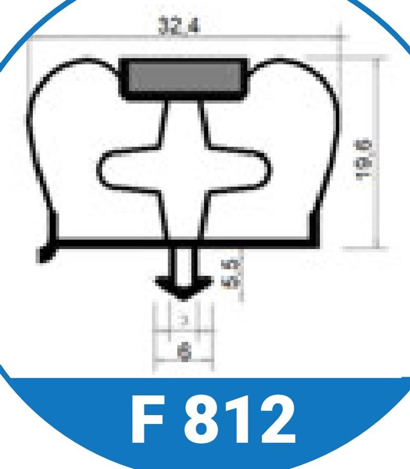 Ricambio compatibile frigoriferi infrico - guarnizione magnetica ad incastro per cassetto 1/3 tavolo mod. bm-gn colore grigio 451 x 181 mm - rif. 86276