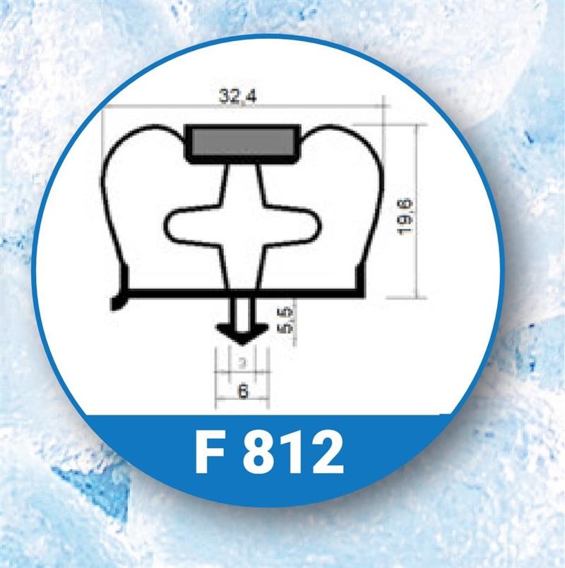 Ricambio compatibile frigoriferi infrico - guarnizione magnetica ad incastro per cassetto armadio agn colore grigio 451 x 368 mm - rif. 86666