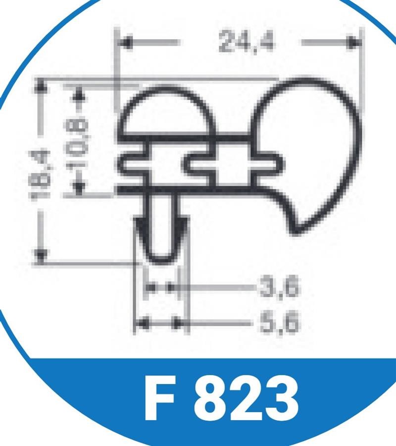 Ricambio compatibile frigoriferi tasselli - barra di guarnizione ad incastro colore grigio l 2500 - rif. 86066