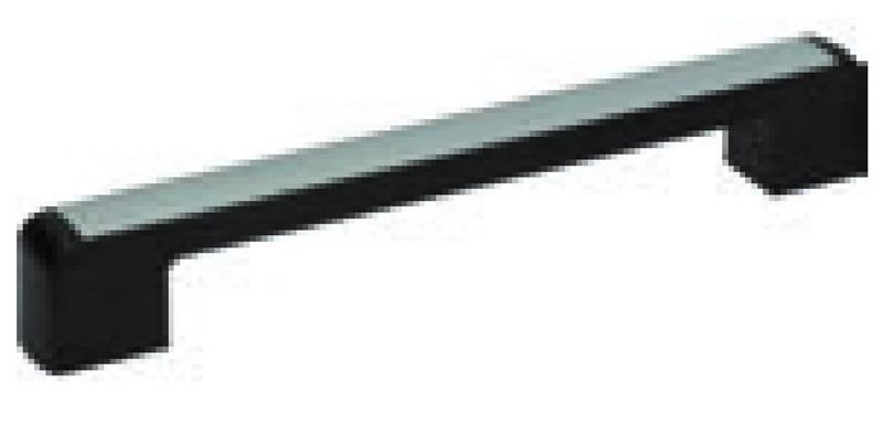 Ricambio compatibile frigoriferi universale - maniglia in abs nero universale mod.8730 completa di inserto in alluminio, interasse 226 mm 276 x 28 x 40h mm - rif. 02106