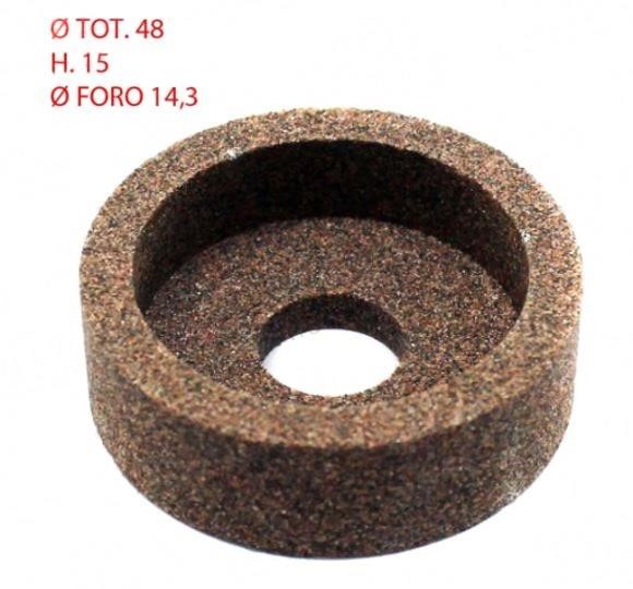 Smeriglio affettatrice Ø est 48 sp. 15 Ø foro 14.3 grana grossa affilatore A tazza - adatto a Abo Abo 350 Gx Arsa Berkel Nl Ceg Minerva Bf 350 Omas Omega Omega Bf