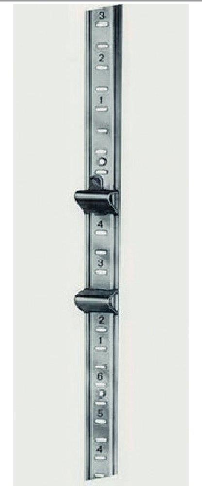 Ricambio compatibile frigoriferi universale - cremagliera inox aisi 304, h = 1650 mm adatta per clips codice 01441 e 01442 (escluse) h = 1650 l = 22 - rif. 01524