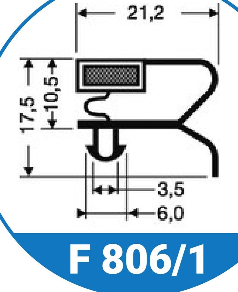 Ricambio compatibile frigoriferi everlasting - guarnizione magnetica ad incastro per armadi standard 80 colore grigio 1551 x 651 mm - rif. 86937
