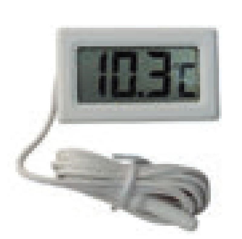Ricambio compatibile frigoriferi universale - termometro digitale da pannello dte/b -50° +70 °c, sonda lung. 1 mt, funzionamento a batteria 45,5 x 27 x 14,8 mm - rif. 03003
