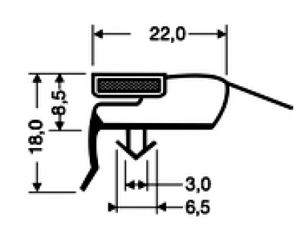 Guarnizione magnetica ad incastro per armadi colore bianco - DIM. EST mm 1550 x 690