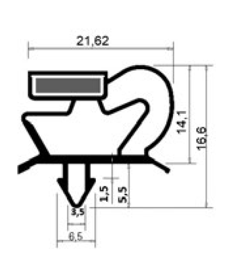 Guarnizione magnetica ad incastro per abbattitore 10T colore grigio - DIM. EST mm 944 x 736