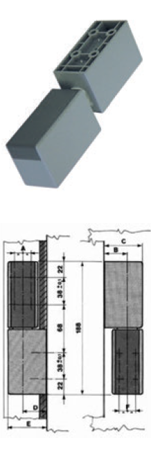 Cerniera mod. 915 senza rampa per porte medio/ grandi a tampone