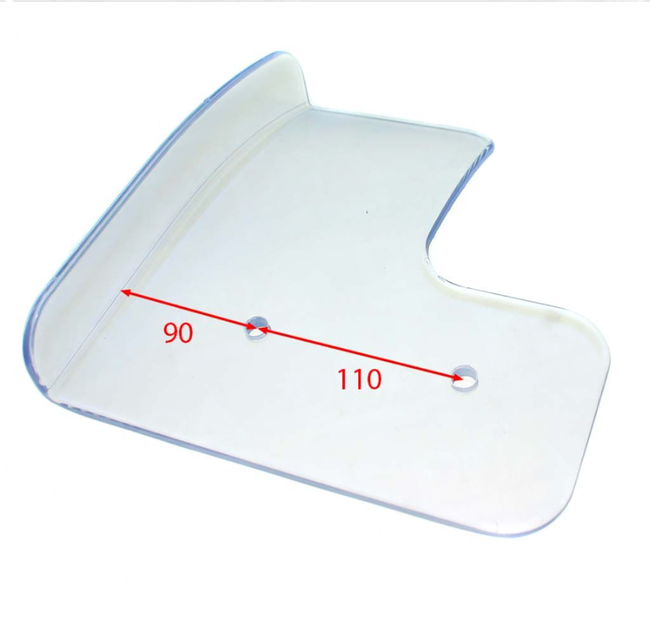 Protezione carrello affettatrice marca Berkel mod. 360V Ø foro 11 inter.fori 110 dim LxB mm 255X290 LUNGH.mm 90