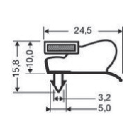 Guarnizione magnetica ad incastro per VFP33 colore nero - DIM. EST mm 1390 x 585