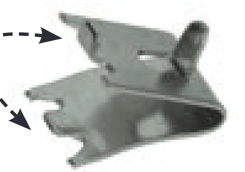 Ricambio compatibile frigoriferi universale - supporto griglie 3466 in acciaio inox con piolino (clips) - rif. 01442