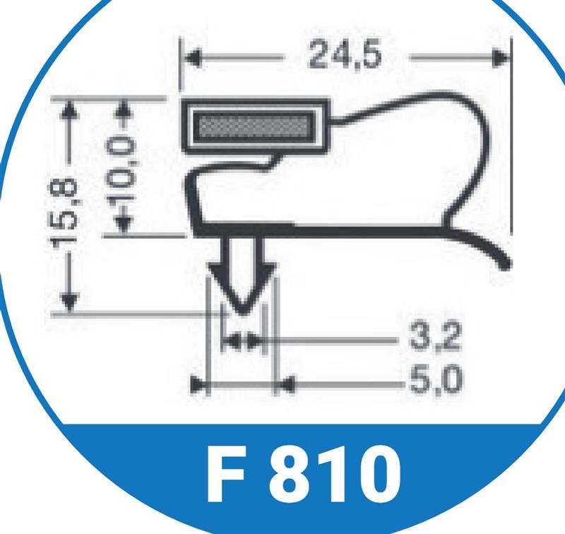 Ricambio compatibile frigoriferi universale - barra di guarnizione magnetica ad incastro colore grigio l 2000 - rif. 86065