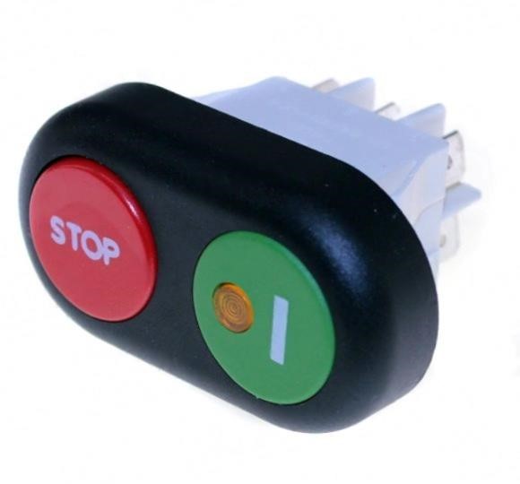 Interruttore affettatrice a 16 volt 220 rosso verde dim lxb mm 29x22 poli 6
