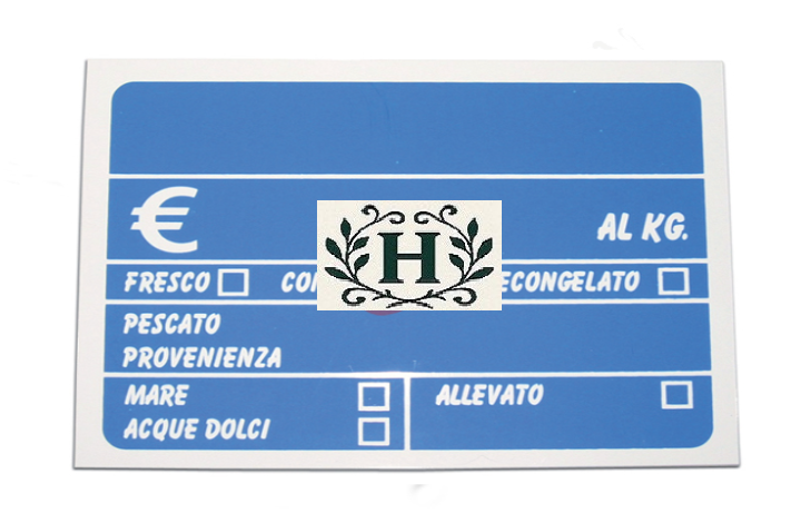 Confezione N. 30 in PVC per pescheria con tracciabilita' per segnaprezzi