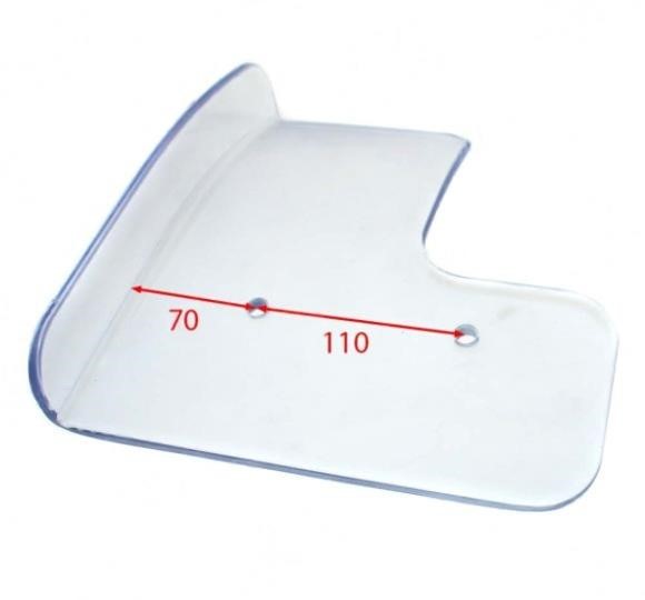 Protezione carrello affettatrice marca Berkel mod. 360G Ø foro 10 inter.fori 110 dim LxB mm 255X290 LUNGH.mm 80