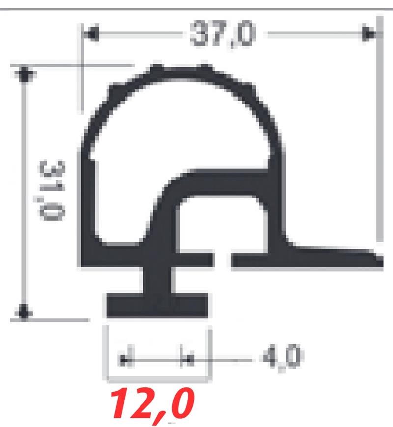 Ricambio compatibile frigoriferi universale - guarnizione nera per porta celle (incastro piccolo) colore nero 37 x 31 mm - rif. 86852/A