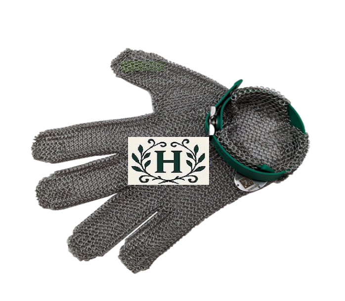 Guanto inox 5 DITA Niroflex sx dx Tg.xs Verde