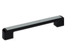 Maniglia in abs nero universale mod.8745 completa di inserto in alluminio, interasse 376 mm 426 x 28 x 40h