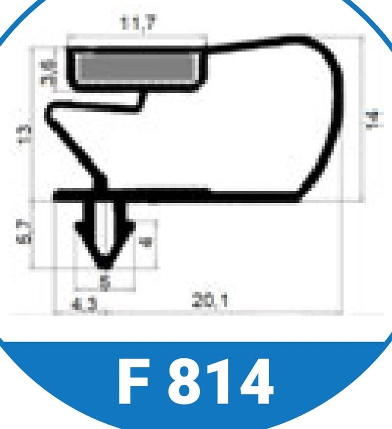 Ricambio compatibile frigoriferi inomak - guarnizione magnetica ad incastro per mod. bs77-bp7300-bs7300 colore grigio 415 x 495 mm - rif. 86 06