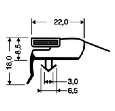 Guarnizione magnetica ad incastro (perimetro totale da 3 mt. a 5,39 mt.)