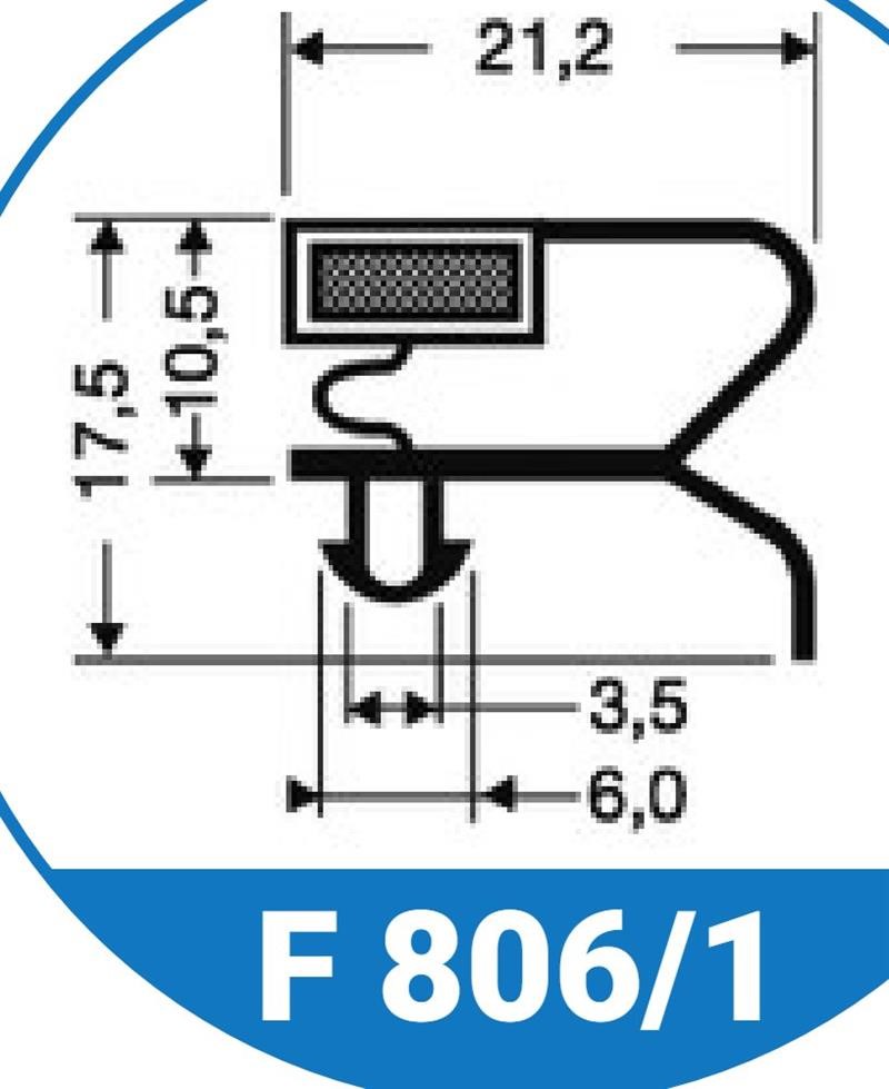 Ricambio compatibile frigoriferi everlasting - guarnizione magnetica ad incastro per armadi standard 80 (mezza porta) colore grigio 741x 651 mm - rif. 86936