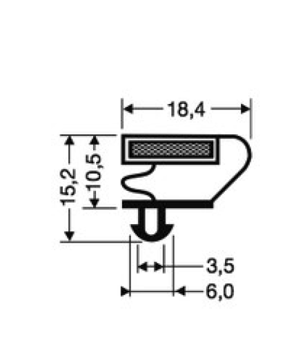 Guarnizione magnetica ad incastro per tavoli colore grigio - DIM. EST mm 614 x 434