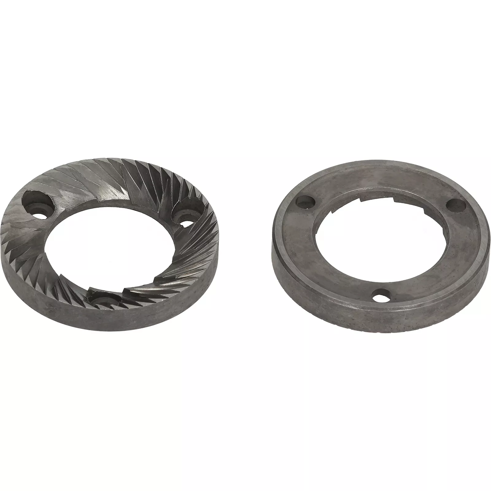 Coppia macine dx ø esterno 50 mm - ø interno 30 mm Spessore 7,5 mm - 3 fori di fissaggio