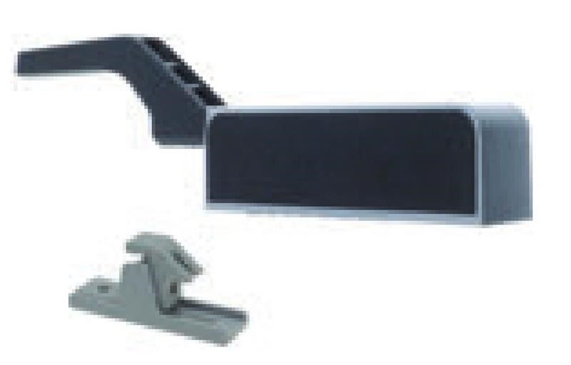 Ricambio compatibile frigoriferi universale - chiusura a 1 punto senza serratura mod. 2025 completa di aggancio regolabile, materiale composito ad elevata resistenza alle basse temperature ed alla corrosione (senza maniglia interna) piastra 197 x 42