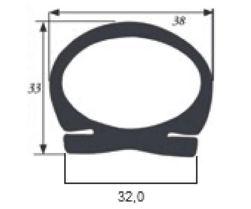 Ricambio compatibile frigoriferi frigor box - guarnizione tubolare al silicone per porte va e vieni colore grigio 38 x 33 mm - rif. 86715 Ricambio compatibile frigoriferi frigor box - guarnizione tubolare al silicone per porte va e vieni colore grigio 38 x 33 mm - rif. 86715