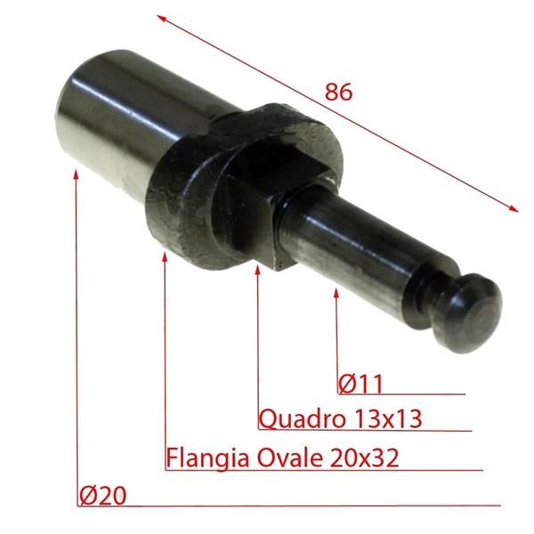 Perno porta coltello per tritacarne marca ceg mod. Te22 attacco tondo 20 flangia ovale 20x32