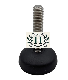 Piedino snodato inox perno 10 mm base D.40 mm lung.totale 62 mm segaossa minerva mod. C 205-243
