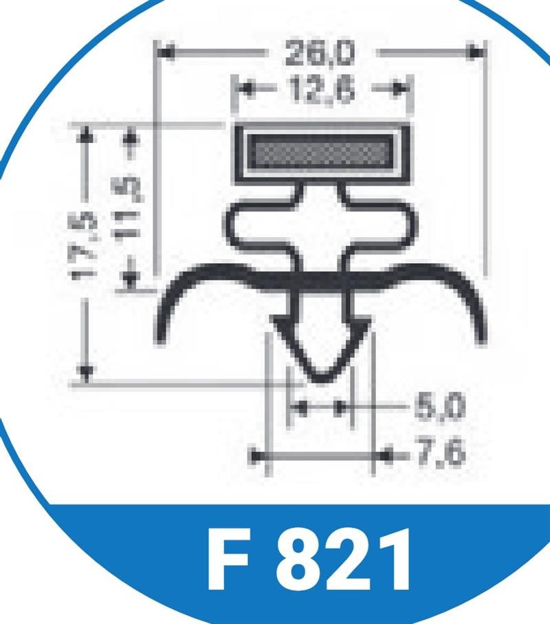 Ricambio compatibile frigoriferi criocabin - barra di guarnizione magnetica ad incastro colore grigio l 2000 - rif. 86063