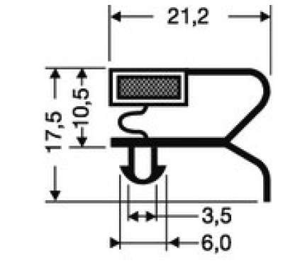 Guarnizione magnetica ad incastro per armadi colore nero - DIM. EST mm 1475 x 690