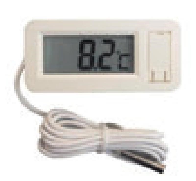 Ricambio compatibile frigoriferi universale - termometro digitale da pannello dte/ bfb -50° +70 °c, sonda lung. 1 mt, funzionamento a batteria colore bianco - rif. 03025