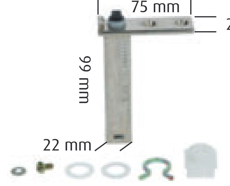 Ricambio compatibile frigoriferi angelo po - cerniera mod. pivot 176 carré 8 perno quadro mm intercambiabile dx o sx con fermo porta - rif. 02312