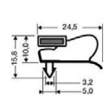 Guarnizione magnetica ad incastro per AB 600 2005 colore grigio - DIM. EST mm 1686 x 727