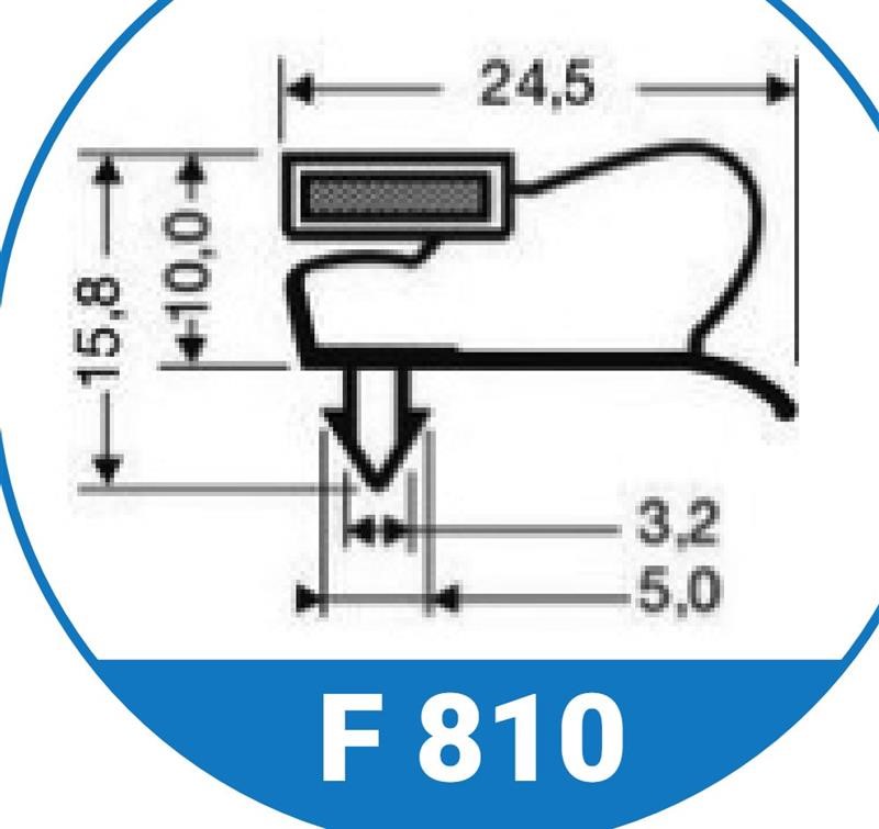 Ricambio compatibile frigoriferi iarp - guarnizione magnetica ad incastro per eko 42 cl colore grigio 1553 x 558 mm - rif. 86141