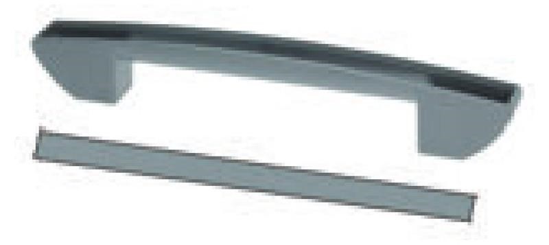 Ricambio compatibile frigoriferi mondial elite - maniglia in abs interasse fori 217 mm completa di inserto colore grigio 300 - rif. 02114