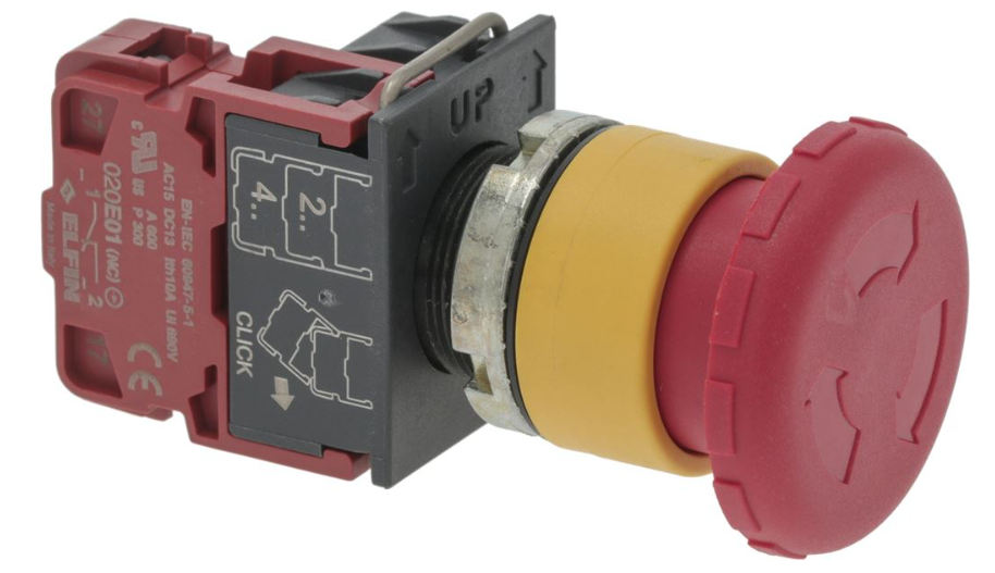 Pulsante rosso con blocco 10A 600V elfin - adatto a Alpeninox Duplex-agustoni Electrolux Professional Zanussi