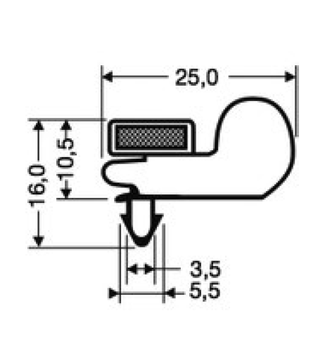 Guarnizione magnetica ad incastro per armadi (mezza porta) colore nero - DIM. EST mm 770 x 665