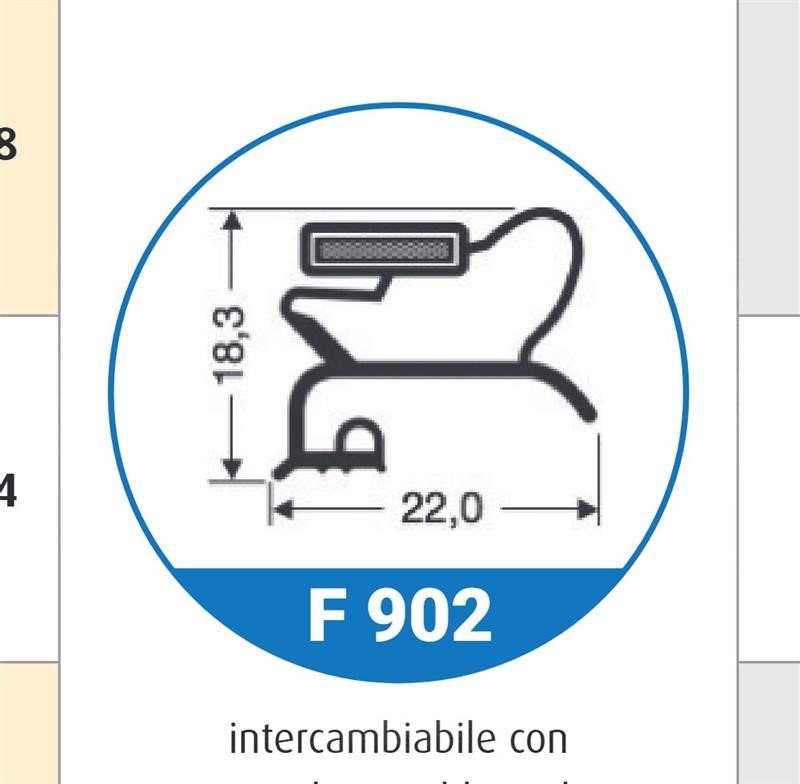 Ricambio compatibile frigoriferi dexion - guarnizione magnetica mezzo bordo (avvitata) per tavoli colore bianco 255 x 422 mm - rif. 86969