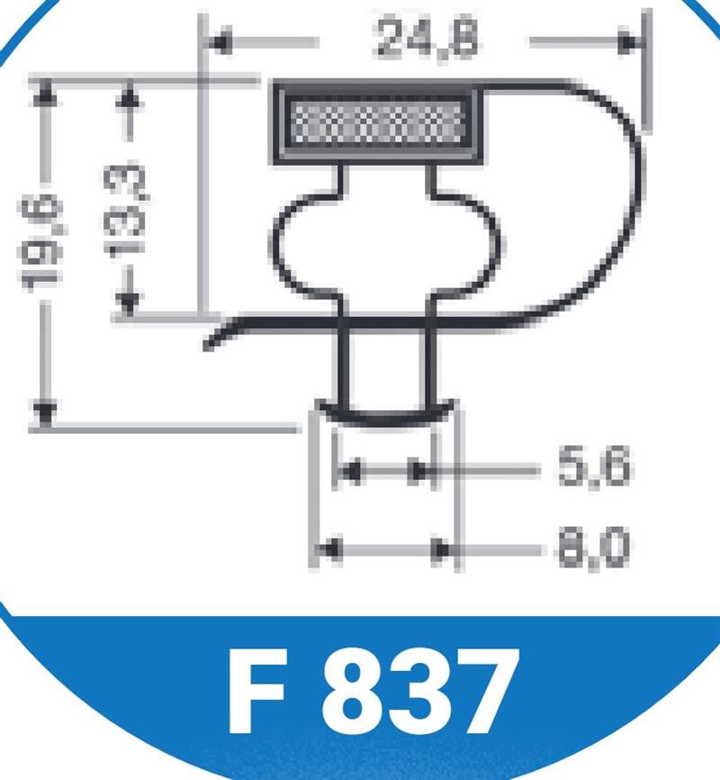 Ricambio compatibile frigoriferi universale - guarnizione magnetica ad incastro colore grigio 595 x 395 mm - rif. 87043