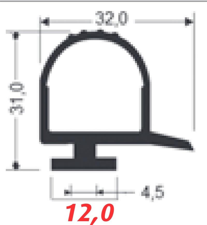 Ricambio compatibile frigoriferi universale - guarnizione nera per porta celle (incastro piccolo) colore nero 32 x 31 mm - rif. 86894/A