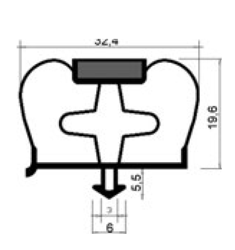 Guarnizione magnetica ad incastro per A 330 colore grigio - DIM. EST mm 1542 x 629