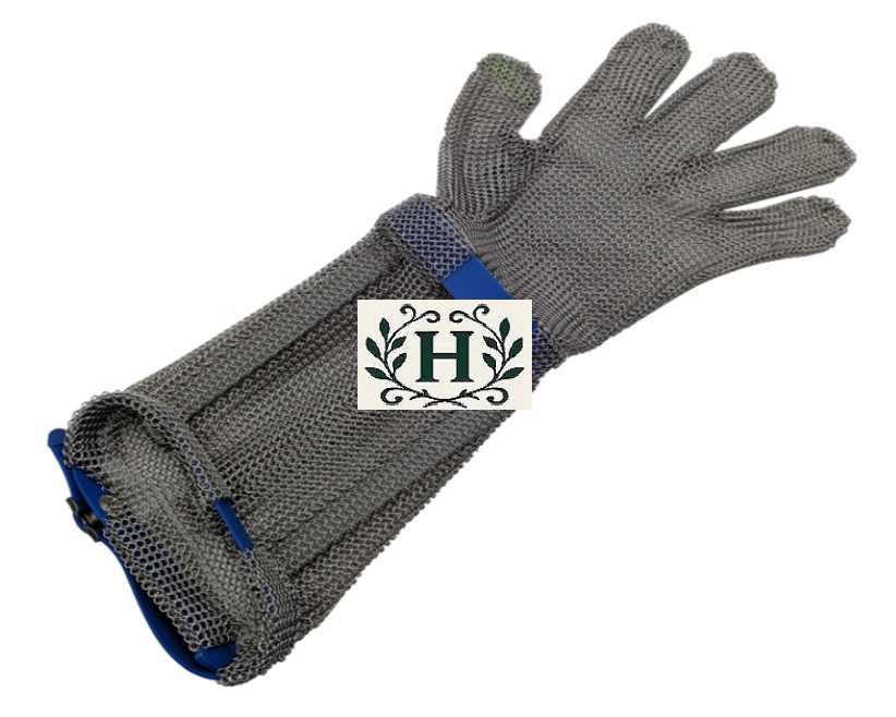 Guanto inox 5 DITA Niroflex sx con Manichetta CM.19 TG.L BLU